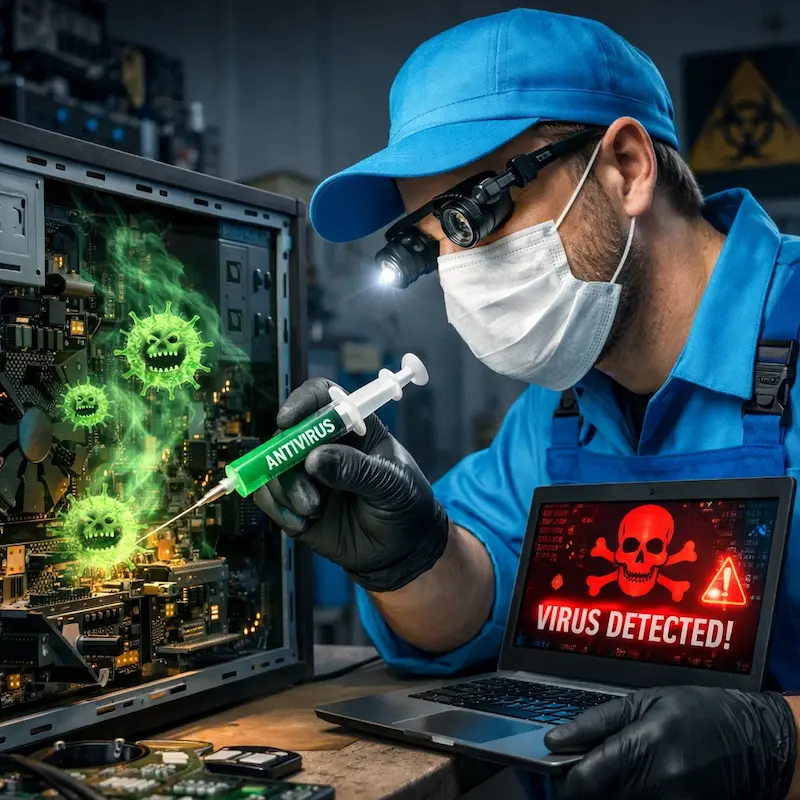 Лечение компьютера от вирусов в Саранске на дому